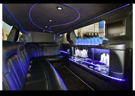 Black stretch limousines inside