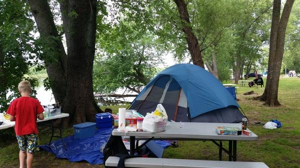 Our site was great, right on the river where the kids could play.