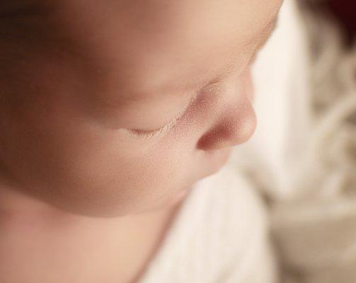 Newborn girl close up