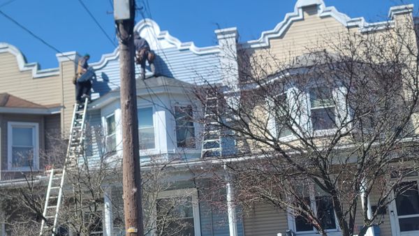 Leak Repairs: ornate trim prepped. putty , premium paint , new flashing and roofing , new siding with underlay,  new historic porch gutter