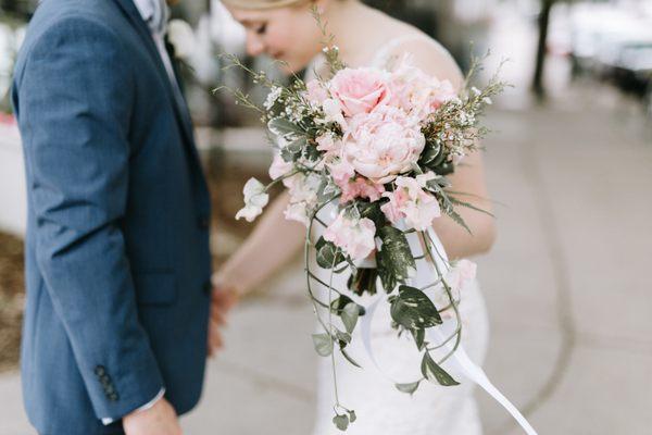 Photo by Kate Becker Photography | Lydia + Jake | First Look at Cafe Lurcat