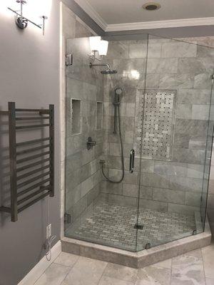 Beautiful shower glass by Barbour Glass