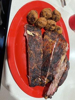 Rib Basket with Hush Puppies