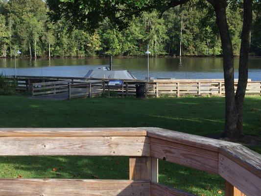 The Roanoke River and the boardwalk.