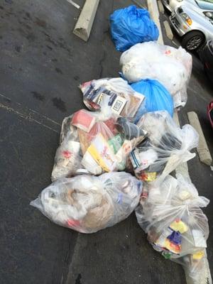 Large piles of garbage from the streets of Hollywood, they are collected by the "Work for Food" program workers.