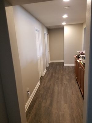 Upstairs hallway newly painted.