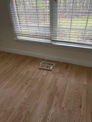 Wood floor vent registers. Eventually stained to match final floor shade. Beautiful and seamless!