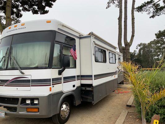 Our first night, in our new-to-us Winnebago, was at our son's favorite campground, KOA Santa Cruz/Watsonville.