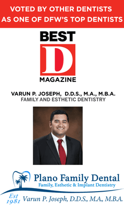 Dr. Varun Joseph chosen as one of D Magazine's Top Dentists