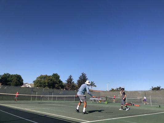 Dimitri coaching during a two person lesson.