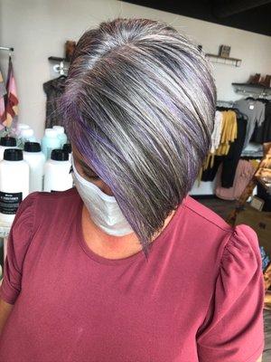 Silver and purple