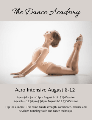 AcroArts Intensive August 8-12 Ages 4+