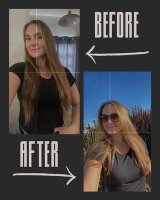 Before and after my haircut at Park Salon in Los Osos. I am super happy with my results it turned out exactly how I wanted!