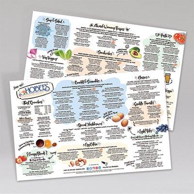 Hobee's California - Design & Plastic Printed Menus