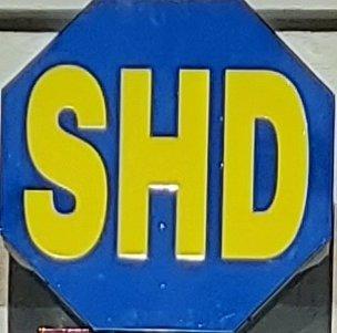 Store's Logo, yellow and blue.