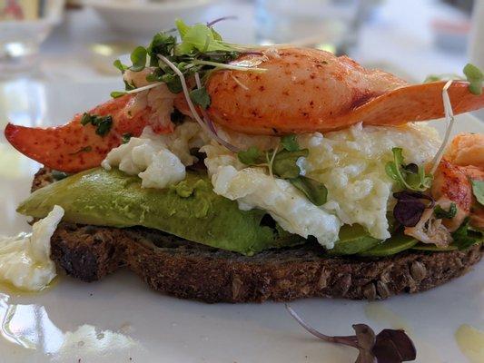 Avocado Toast - scrambled egg whites with lobster