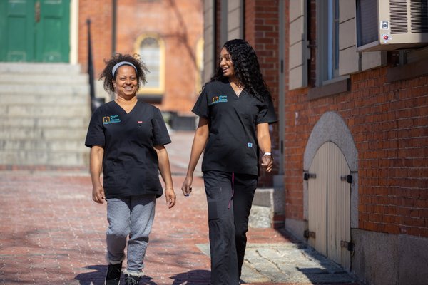 CareTeam Members Ruth M and Jeanne E working in downtown Salem