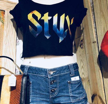 Custom vintage fashion crop top t-shirts