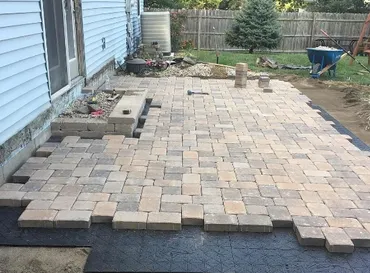 Patio paver installation