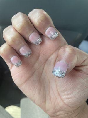 My nails are crooked and they're already loosing their shine. I have only had them for two days since last posting a picture.