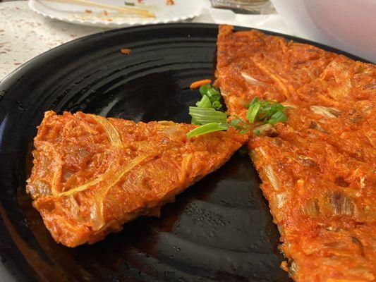 Kimchi pancake! Awesome didn't last long on the plate