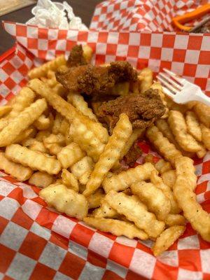 Chicken tenders and fries