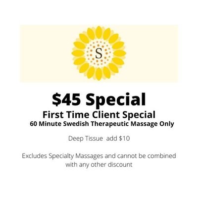 $20 off your first 60 or 90 min massage!