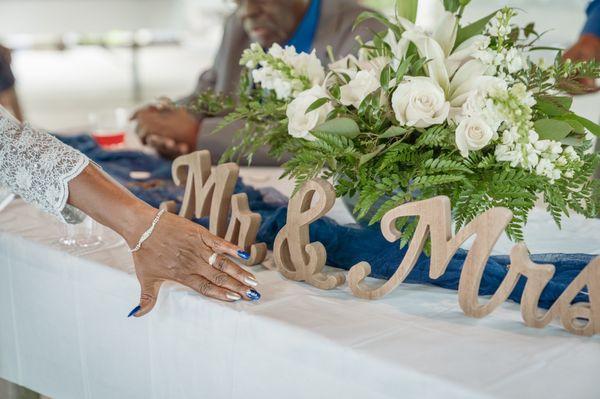 Table floral centerpiece.