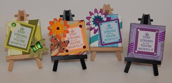 A custom themed mini canvas collection that shares the same message in many beautifully creative designs are perfect gifts!