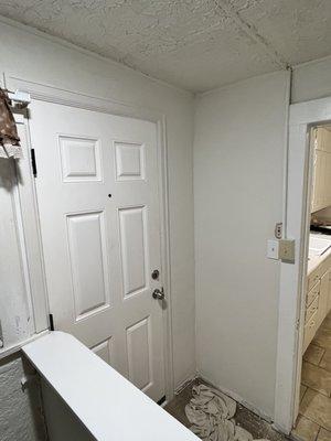 Drywall around door