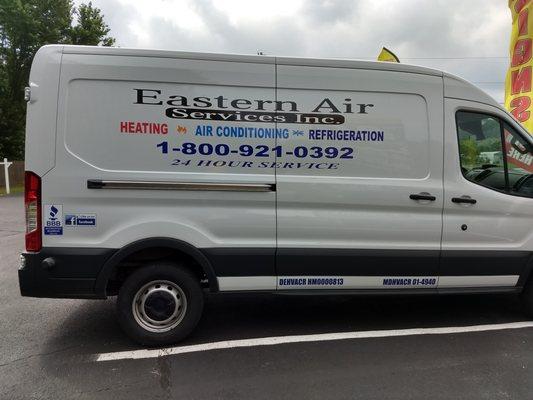 Here is a van we Lettered For Eastern Air this is the 3rd one we did for them thank you Eastern Air