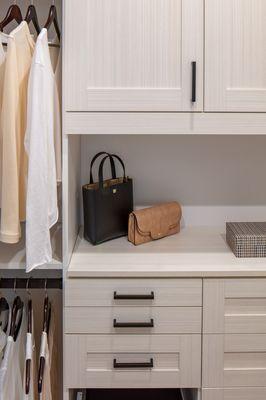 Custom closet in White Chocolate finish.