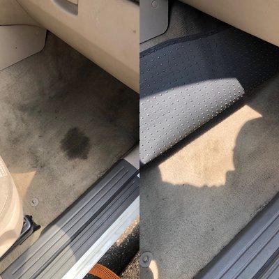 Before and after of a interior detail