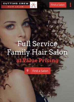 Cutting Crew Hair Salon of New Milford.  We are a full-service value-priced Hair Salon for the whole family.