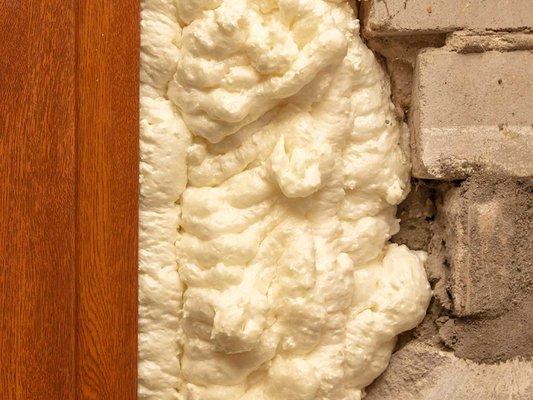 Spray Foam Insulation seals by expanding into all the cracks.