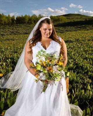 Yellow bridal bouquet