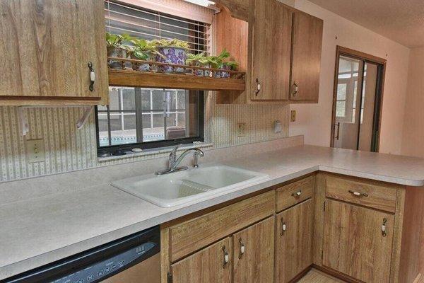 Original Cabinets sink wall.