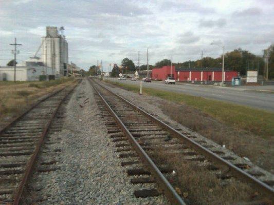 Amtrak goes right by Ray's - but does not stop. (circa October 24, 2009)