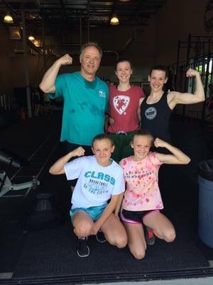 After a fabulous session of Cross Fit  The Hollon Dad with daughters