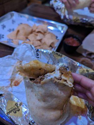 Not the best photo, but is there a good way to take a photo of a sloppy burrito?