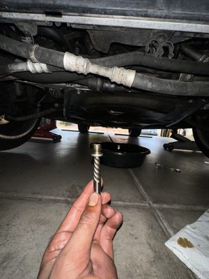 Stripped out oil drain plug