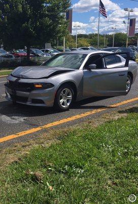 The accident pic of the 2017 Charger before repair