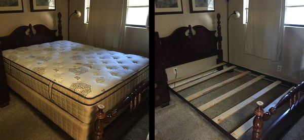 Mattress removal - before and after