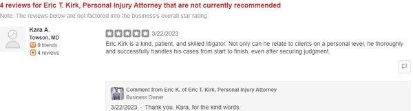 Why would YELP not publish this review?