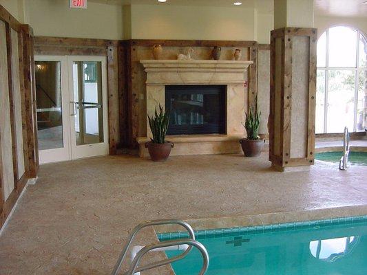 pool decks, overlays stone and walls