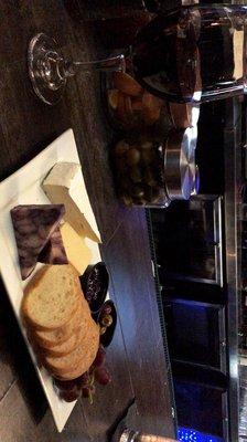 Cabernet and cheese board. Choice of three with jam, olives and grapes