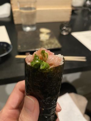 Handroll with toro and daikon pickle, the perfect mix of sweetness from toro and crunchy daikon pickle