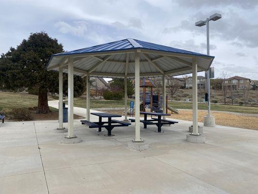 Covered eating area.