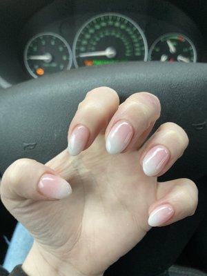 My dip pink and white ombré 55$