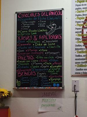 Menu and prices